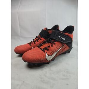 NIKE Alpha Menace Pro 2 Mid Football Cleats Mens Size 10.5 Orange AQ3209-801